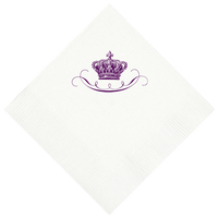Customizable Crown Scroll Beverage Napkin