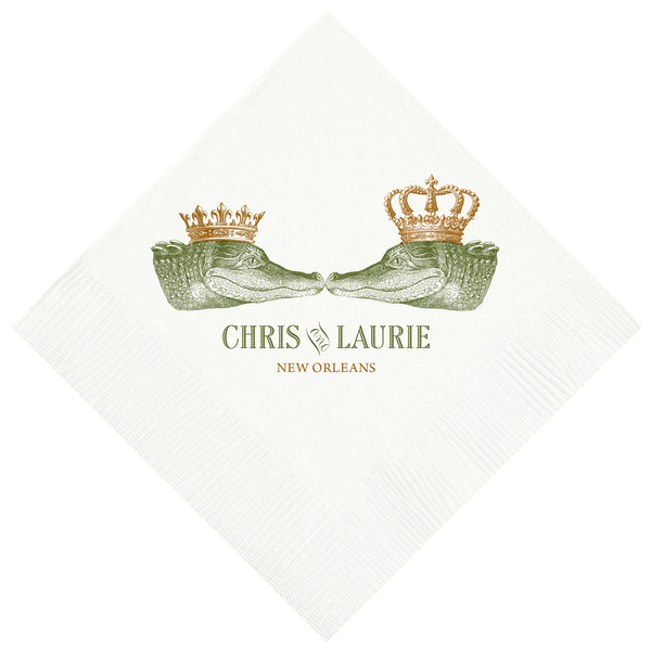 Customizable Kissing Gators Beverage Napkins