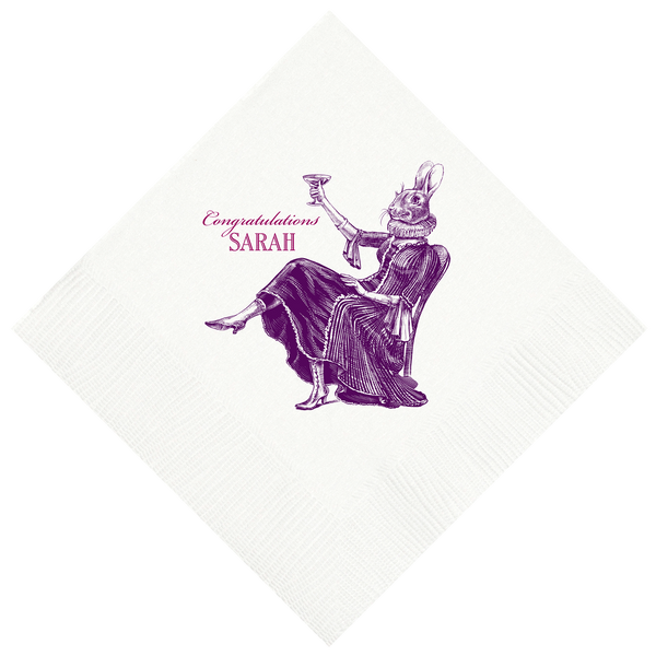 Customizable Party Bunny Beverage Napkins