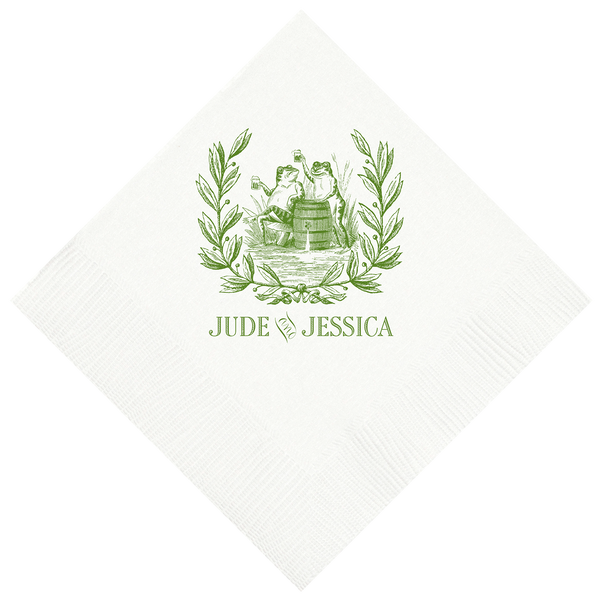 Customizable Toasting Toads Beverage Napkins