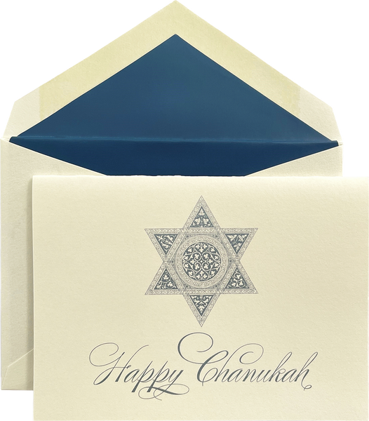 Happy Chanukah greeting card with lined envelope