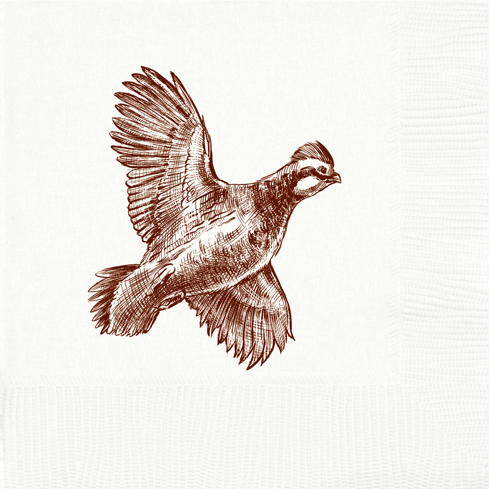 Quail Beverage Napkins WHITE Alexa Pulitzer