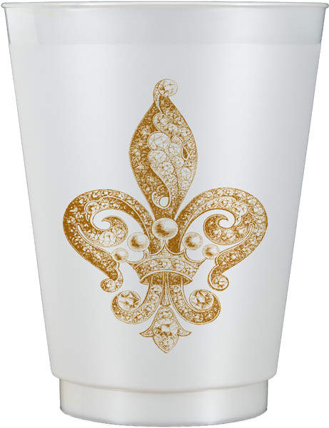 Jewel Fleur De Lys 16oz Frost Flex Pearl Cups