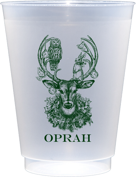 Customizable Christmas Deer 16oz Cups