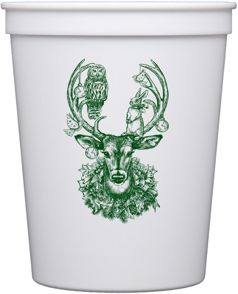 Customizable Christmas Deer 16oz Cups