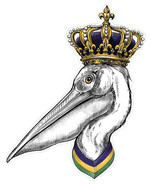 King Pelican Mardi Gras Door Sign