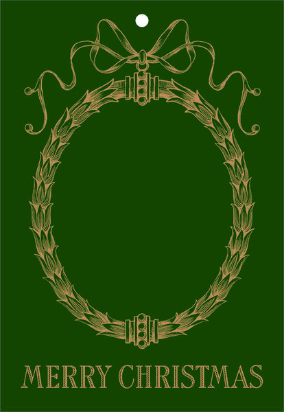Merry Christmas Cartouche Engraved Gift Tags