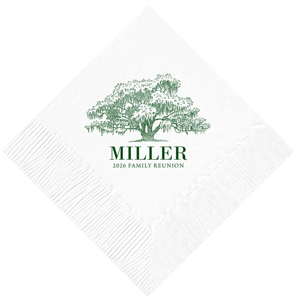Customizable Oak Tree Beverage Napkins