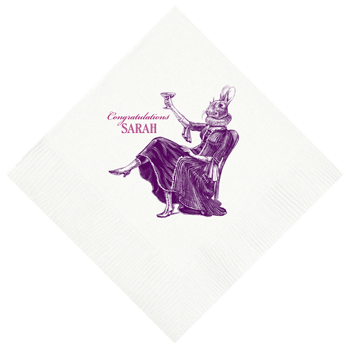 Customizable Party Bunny Beverage Napkins
