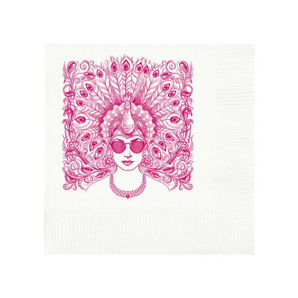 Peacock Madam Cocktail Napkins- Pre-order for Jan 27