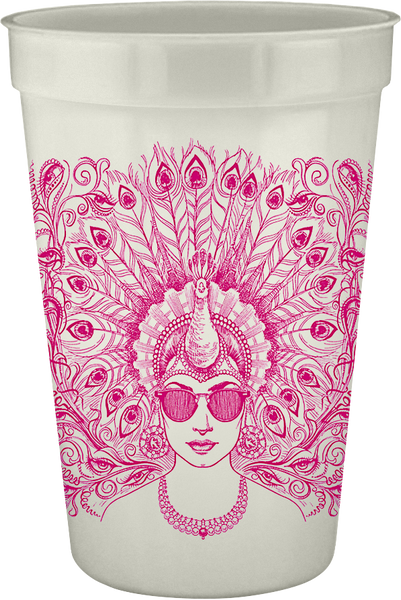 Peacock Madam 16oz Pearlized Cups