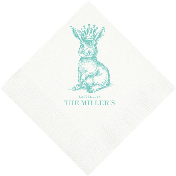 Customizable Royal Bunny Beverage Napkins