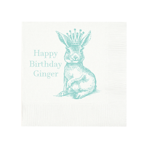 Customizable Royal Bunny Beverage Napkins