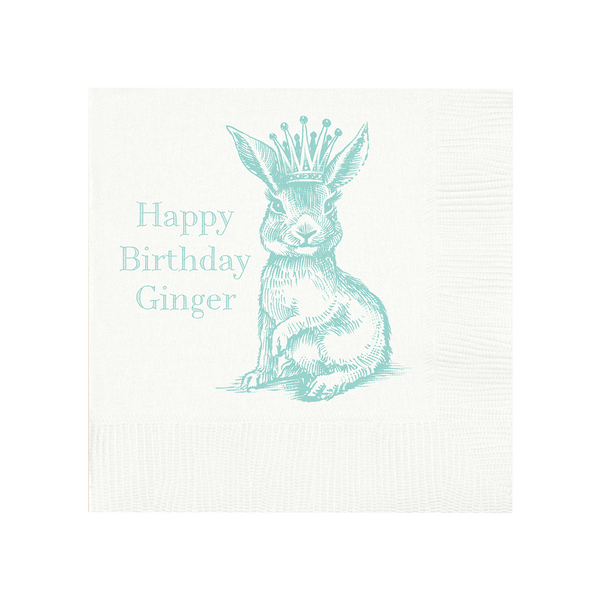 Customizable Royal Bunny Beverage Napkins