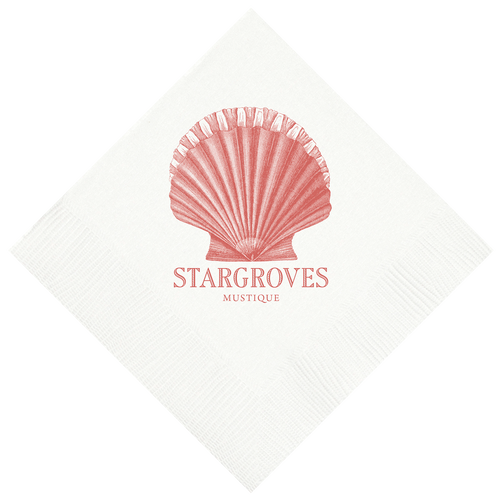 Customizable Scallop Beverage Napkins