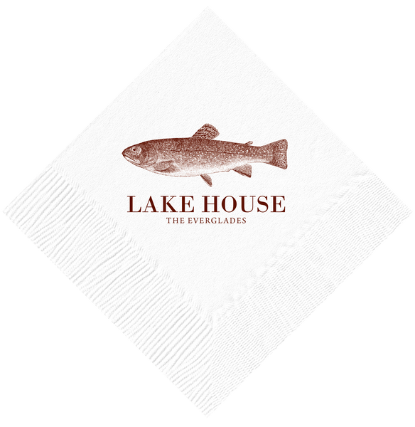 Customizable Trout Beverage Napkins