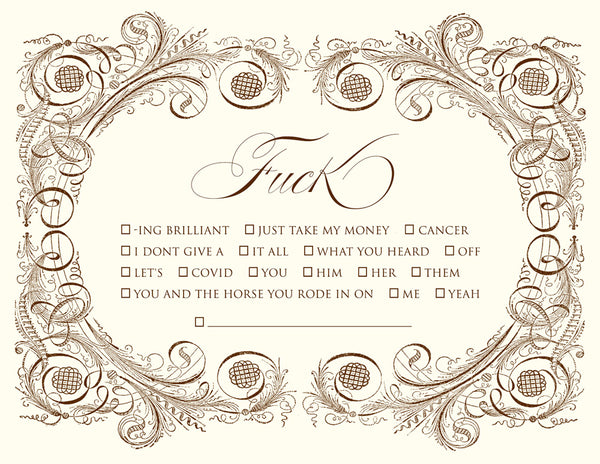 Fuck Checklist Greeting Card
