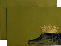 King Gator Engraved Greeting Card (Moss 2 tone)