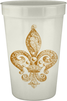 Jewel Fleur De Lys 16oz Pearlized Cups