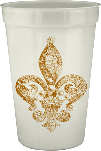 Jewel Fleur De Lys 16oz Pearlized Cups