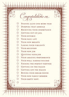 Congratulations Check List Greeting Card