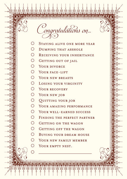 Congratulations Check List Greeting Card