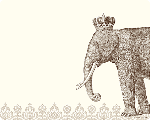 Royal Elephant Mousepad Notepad
