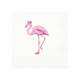 Royal Flamingo Beverage Napkins - WHITE