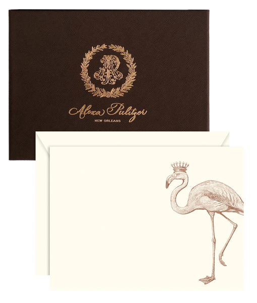 Royal Flamingo Engraved Boxed Notes