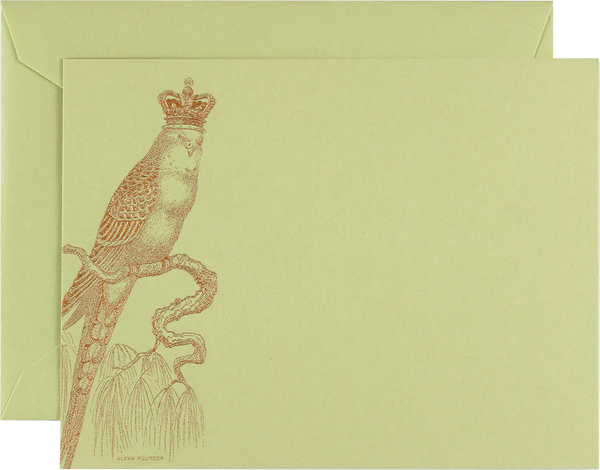 Royal Parakeet Engraved Greeting Card