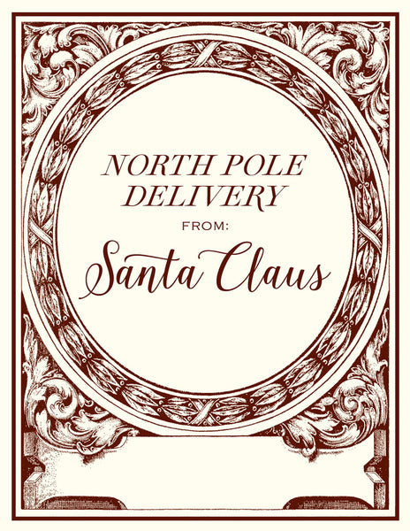 Official Santa Delivery North Pole Gift Tags