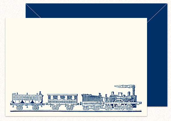 Train Greeting Card with Navy Envelope
